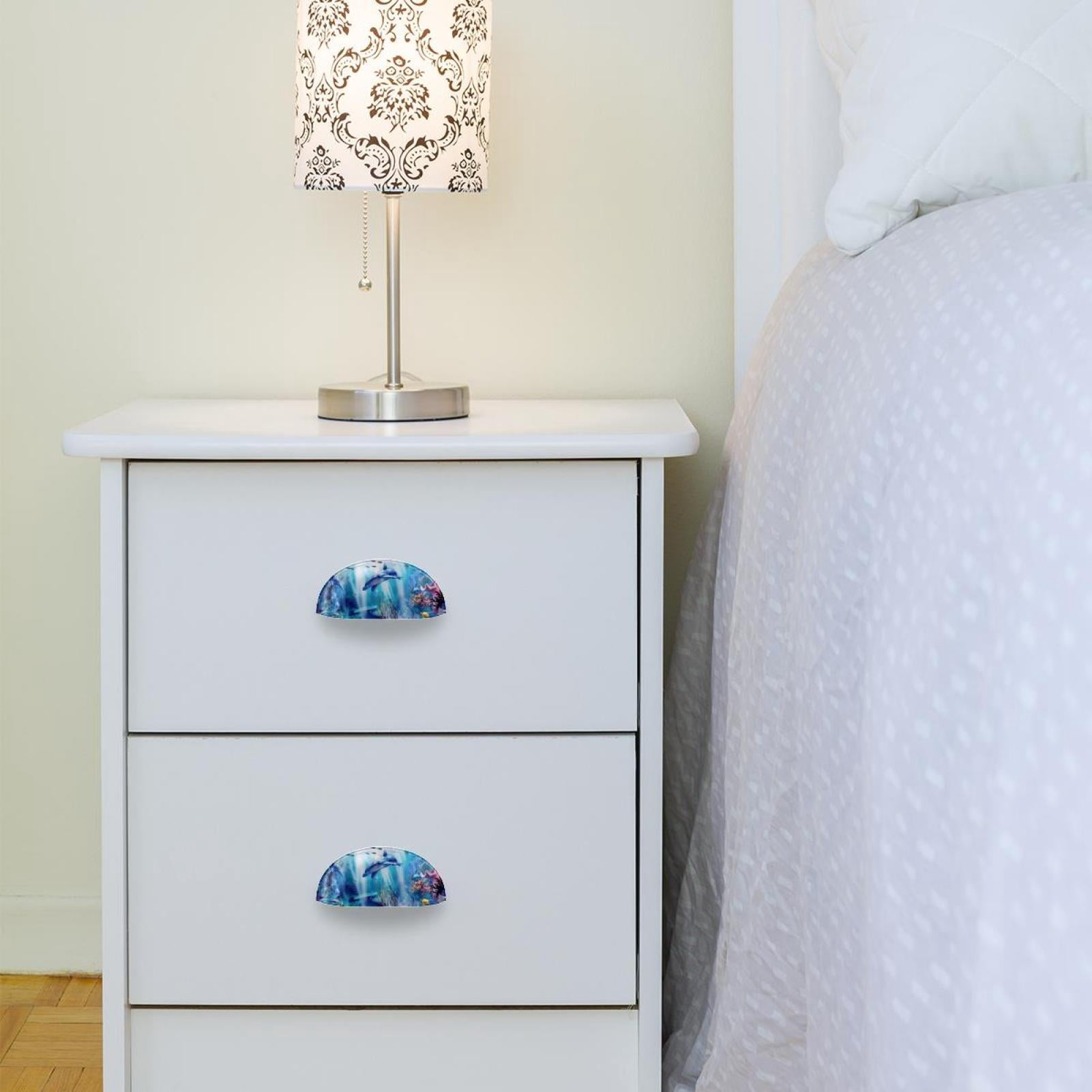 PhooArto 6 Pcs Cup Drawer Pulls, Marine Life Ocean Seaworld Shell Shape Handles Cabinet Knobs for Dresser Cupboard Closet Wardrobe with Screws