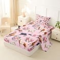 thumbnail image 2 of Erosebridal Farm Horse Twin Sheet Sets, Pink Floral Flower Bedding, 3pcs (1 Flat Sheet, 1 Fitted Sheet and 1 Pillowcase), 2 of 6