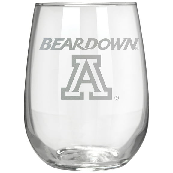 Arizona Wildcats Etched 17oz. Rally Cry Stemless Wine Glass