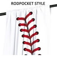 thumbnail image 3 of Kids Sports Curtains for Living Room 52W x 84L Inch Baseball ThemeBedroom Decor for Boys WhiteRed Baseball Texture Laces Closeup Background Men TeensWindow Drapes Treatment Fabric 2 Panels, 3 of 5