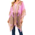 thumbnail image 2 of Chiffon Silk Feeling Sheer Poncho/Kimono Beach Cover-up Wearable Sun Protective Shawl, 2 of 4