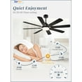 thumbnail image 3 of Zardon 62" Black Modern Ceiling Fan with Light and Remote Control, Reversible Quiet DC Motor, Bright LED Light, 6-Speed, Timer for Bedroom, Living Room, 3 of 8