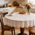 thumbnail image 4 of Homekingdee Round Lace Tablecloth - 72.83 Inch Embroidered Sheer Table Cover with Non-Slip Device for Home, Restaurant and Cafe Use, 4 of 6