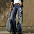 thumbnail image 1 of SMihono Pantalons en Lin pour Femmes Mode Grande Taille Décontractée Jeans Imprimés Mode Décontractée Pantalons Longs Jambes Larges pour Femmes, jusqu'à 65 % de Réduction!, 1 of 5