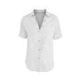 thumbnail image 5 of Jaunzuar Linen Shirts for Women Short Sleeve V Neck Button Down Shirts Summer Loose Casual Tops XL, 5 of 5