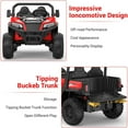 thumbnail image 5 of Roromall Ride On Dump Truck, 24V Ride On Car with Remote Control, Electric Dump Bed and Extra Shovel, Ride On Tractors Car with Music Player, Key Start for Safety, Gift for Kids, 5 of 7
