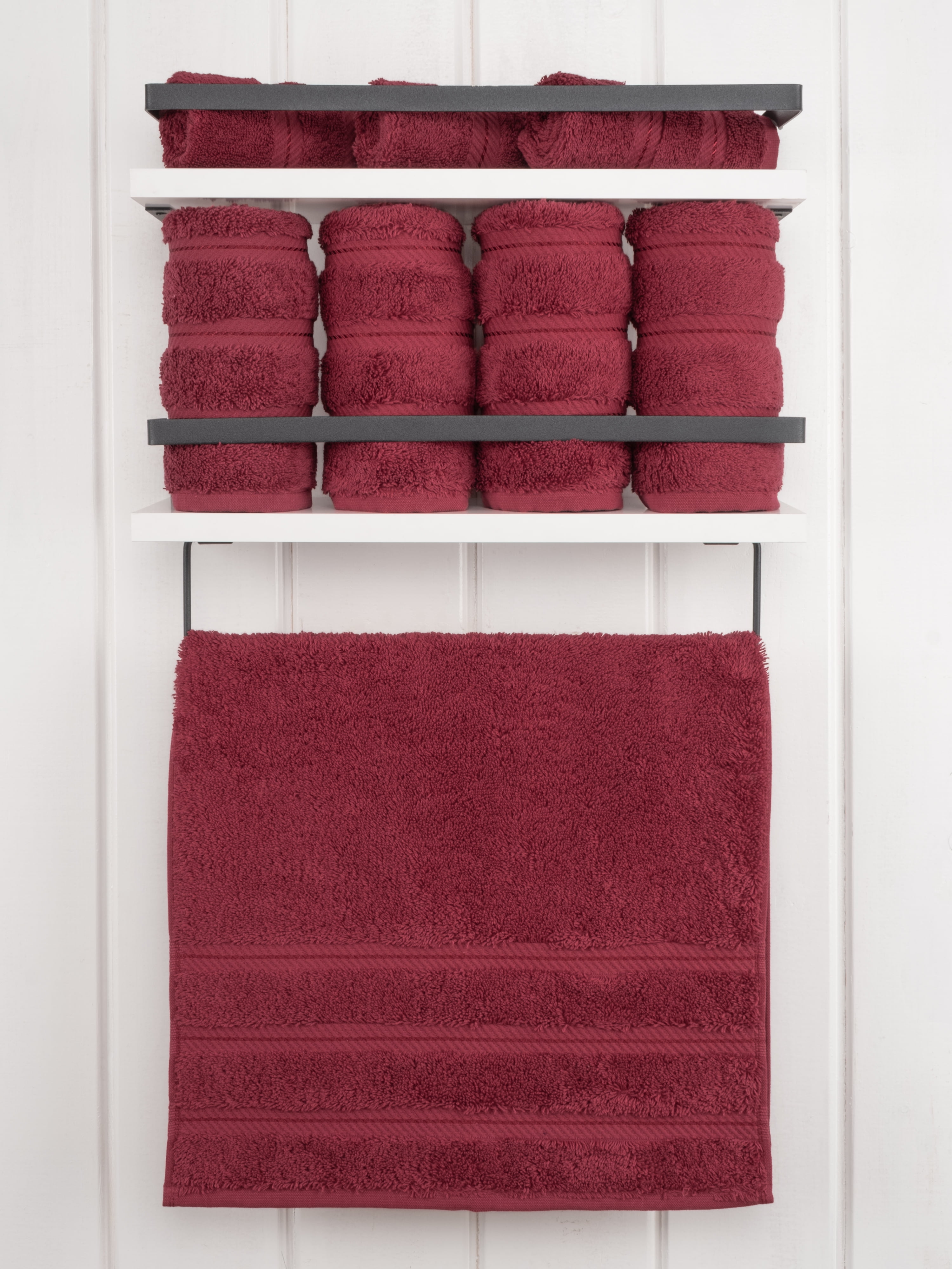 4 Piece 100% Turkish Cotton Best Washcloth Towel Set Bordeaux-Red