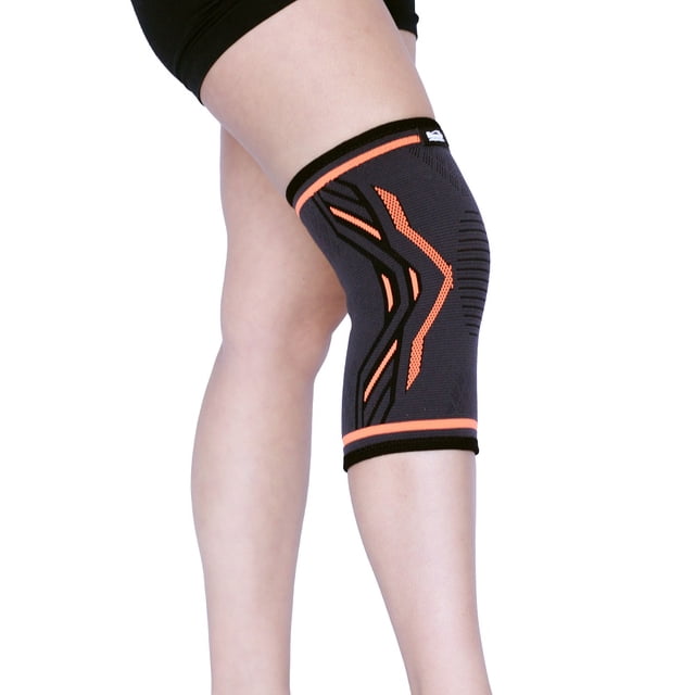Rodillera Elástica Tejido 3D Transpirable M Naranja Comoda Homecare