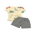 thumbnail image 2 of Boy T-shirt Set  Neck Printed T-shirt Lace Up Short Pants, 2 of 6