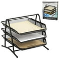 thumbnail image 1 of Merangue 3-Tier Mesh Document Tray, Black, 1 of 1
