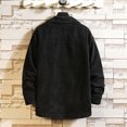 thumbnail image 4 of IROINNID On Sale Shacket for Men Button Down Leisure Corduroy Double Pocket Cardigan Turndown Collar Long Sleeve Shirt,Black, 4 of 8