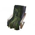 thumbnail image 4 of Jungle Soft Flannel Fleece Throw Blanket, Freshness Tropical Thailand Forest with Wooden Bridge Foliage Calm Landscape, Cozy Plush for Indoor and Outdoor Use, 70" x 90", Green, by Ambesonne, 4 of 6
