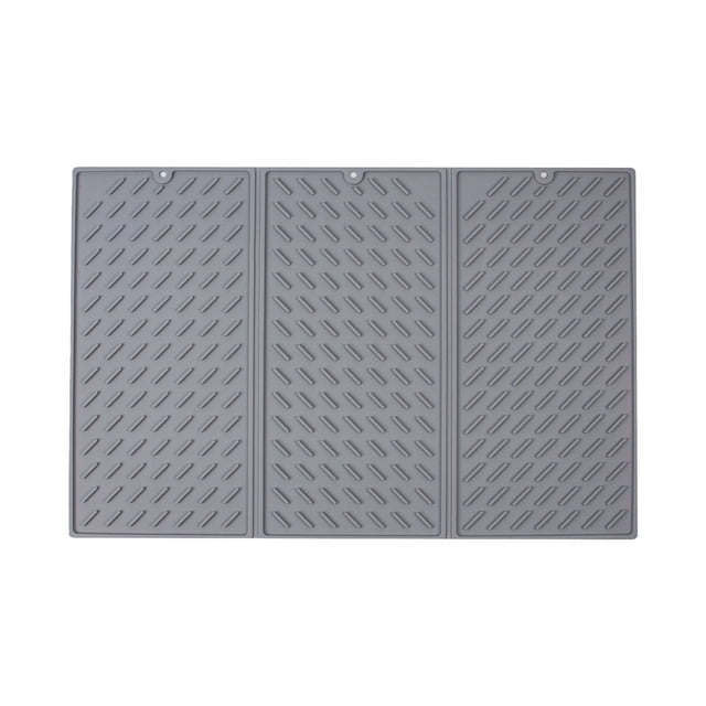 Drain Rack Kitchen Product - Silicone Dish Drying Mat for Countertop Tri-fold Large Capacity Easy to Clean Heat- Kitchen Organizer
