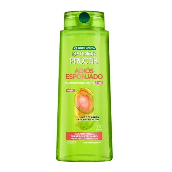 Shampoo 2 en 1 Garnier Fructis adiós esponjado suave & disciplinado 650 ml