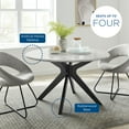 thumbnail image 6 of Modway Traverse 50" Round Performance Artificial Marble Dining Table in Black White, 6 of 8