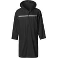 thumbnail image 1 of Mens Long Hooded Safety Rain Jacket Waterproof Emergency Raincoat Poncho Black Small, 1 of 5