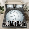 thumbnail image 2 of jejeloiu Volleyball Sport Queen Sheet Sets,Ball Gamer Game Flat Sheet,White Gray Queen Fitted Sheet For Boys Teens,Super Cozy Room Decor,4pcs, 2 of 7