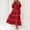 Red, variant on Blmnix Modest Women Dresses Fancy White Short Sleeve Long Solid Pleated Ruffle Peasant Summer Skirts