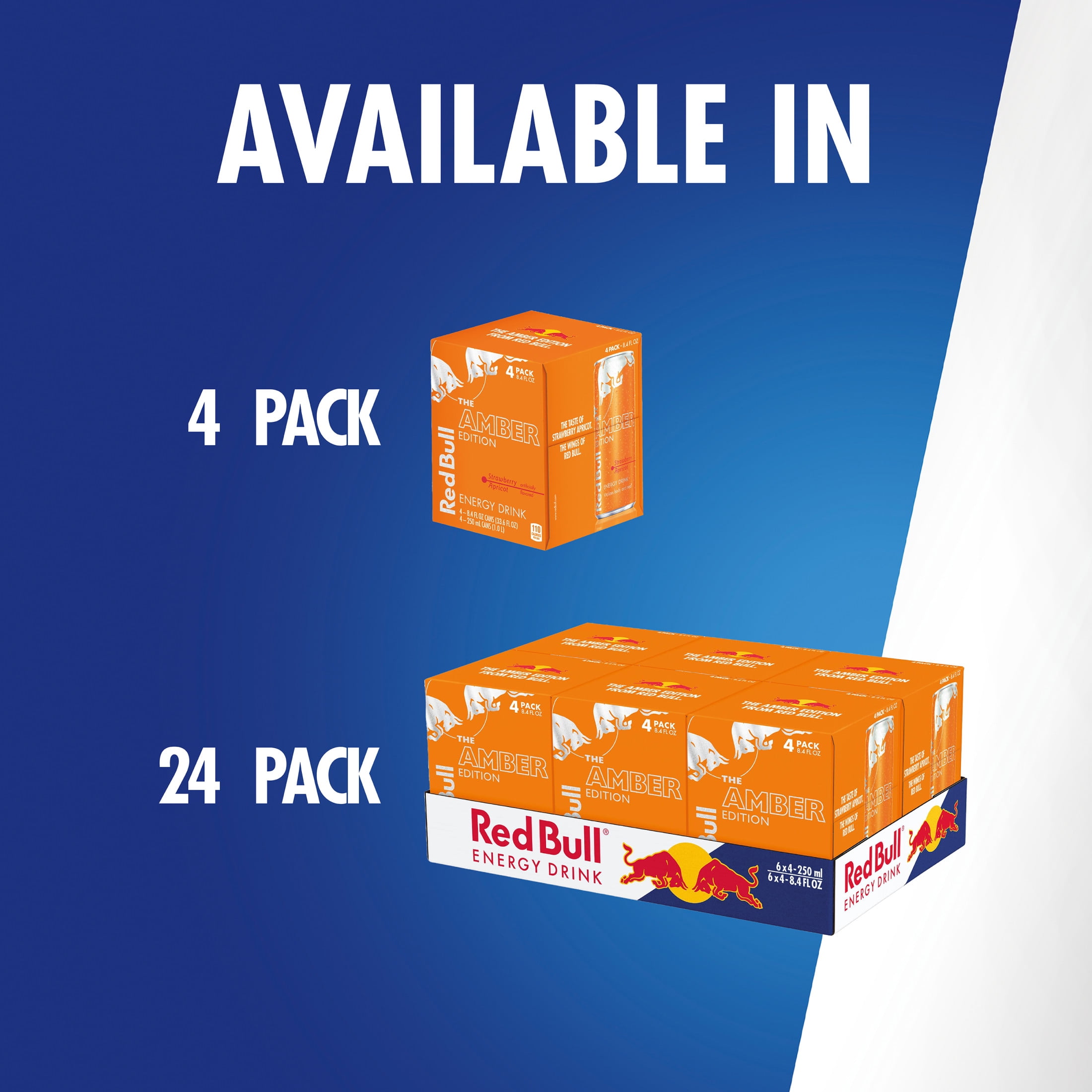 Red Bull Amber Edition Strawberry Apricot Energy Drink, 8.4 fl. oz., 6 Packs of 4 Cans