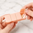 thumbnail image 5 of Pill Organizer 4 Compartment Pink Plastic Daily Use for Travel and Purse, 5 of 7
