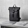 thumbnail image 5 of Roll-Top Magnetic Backpack for Men,Urban Commute & Business Travel Rucksack,Water-Resistant Laptop Bag with Side Pockets,Large Capacity Daypack for Work or Weekend Getaway,1Pack (16.5" x 11.8") Black, 5 of 5
