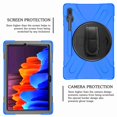 thumbnail image 2 of Dteck Shockproof Case for Samsung Galaxy Tab S7 FE Case (12.4 inch, 2021 Release) SM-T730/T736B, Kids Case 360 Rotating Stand Case Drop-Proof Protection with Hand Shoulder Strap - Blue, 2 of 9