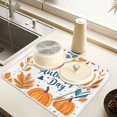 thumbnail image 2 of Yayeee Drying Mat for Kitchen Counter Dishes Microfiber Coffee Decorative Pad, Pumpkins Pattern, 2 of 9