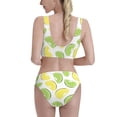 thumbnail image 5 of High Waisted Bikini Sets For Women, Yellow Green Lemon Print Swimsuits Tummy Control, Two Pieces Bathing Suit, 5 of 8