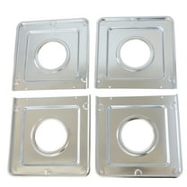 KITCHEN BASICS 101 Made in the USA Style J WB32X90 Heavy Duty Replacement Square Chrome Gas Drip Pans for GE Stoves AP2028207, PS244863, 258331, AH244863, EA244863, PS244863, WB32X0090, WB3X5066 4 Pk
