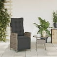 thumbnail image 4 of vidaXL Reclining Patio Chair with Footrest Gray Poly Rattan, 4 of 14