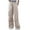 Beige, variant on hoksml Girls Cargo Pants Solid Color Elastic Waist Drawstring Loose Versatile Casual Multiple Pockets Wide Leg Pants