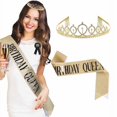thumbnail image 6 of AkoaDa Birthday-Girl Sash Tiara Crown Set, Sparkling Crown with the Same Shoulder Strap Birthday Gifts Decorations for Girls Women(Rose Gold), 6 of 10