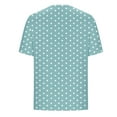 thumbnail image 7 of Olyvenn Fashion Women's Fake Two-Piece Short Sleeve Tops Polka Dot Flat Collar Long Hemline Tops V-Neck Short Sleeve Shirts Light Blue L, 7 of 7