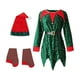 thumbnail image 3 of Disfraz de para niñas, vestido y sombrero, traje de Cosplay, disfraz de Navidad para niños y medias para accesorios fotográficos de actuación 140 a 150 cm Yinane  Disfraz de elfa para niñas, 3 of 8