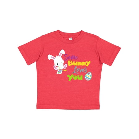 

Inktastic Easter Some Bunny Loves You Rabbit Easter Eggs Gift Toddler Boy or Toddler Girl T-Shirt