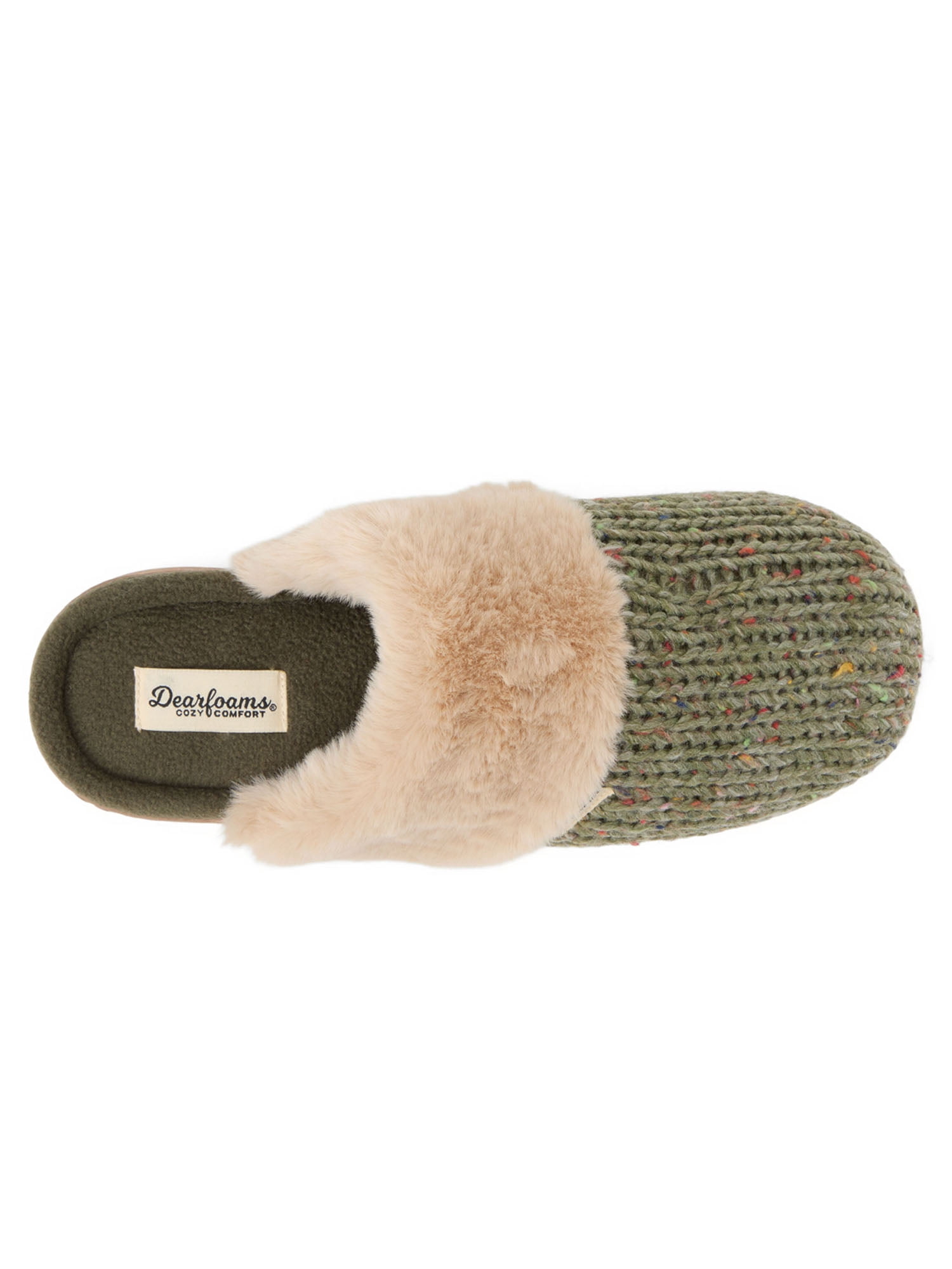 Dearfoams Cozy Comfort Women's Knit Speckeled Scuff Slippers