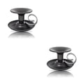 thumbnail image 4 of Cateissary 2 uds candelabro Ornamental antioxidante pulido fiesta velas cena forma de taza de té portavelas soporte de barra con asa Negro 2Conjunto, 4 of 6