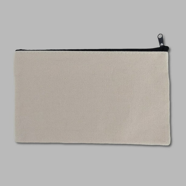 Estuche para lápices DIY con diseño de grafiti y cremallera en el borde, estuche para lápices de algodón, estuche para lápices con espacio en blanco, estuche para lápices de lona