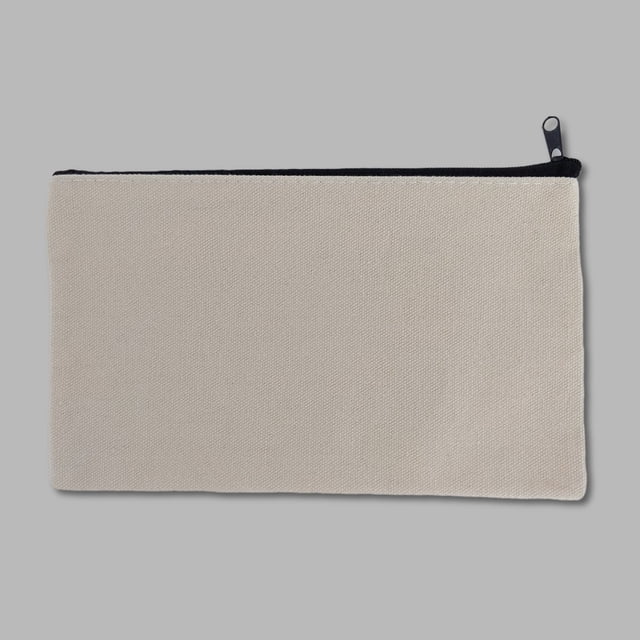 Estuche para lápices DIY con diseño de grafiti y cremallera en el borde, estuche para lápices de algodón, estuche para lápices con espacio en blanco, estuche para lápices de lona