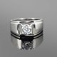thumbnail image 4 of Los hombres de plata anillos de promesa delicado diseño nudo conjunto anillo de moda de luz de alta calidad del anillo, 4 of 6