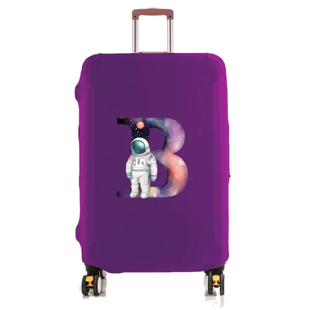 Travel Luggage Cover Baggage Suitcase Protector Washable Reusable Dustproof Scratch-proof Suitcase Cover Astronaut Print Pattern 8astronaut letterB M