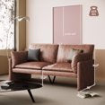 thumbnail image 5 of AECOJOY 68" Loveseat Sofa Couch for living room leather couch with Soft Cushions & Thick Armrests in Brown, 5 of 7