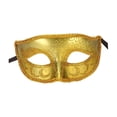 thumbnail image 3 of Máscara de media cara Máscara de con correa elástica Accesorios de disfraces de baile de graduación brillante Cubierta facial Escudo facial Dorado Sunnimix Cubierta de media cara, 3 of 7