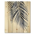 thumbnail image 3 of Designart 'Abstract Blue Palm Leaves Tropical Branches' Traditional Print on Natural Pine Wood, 3 of 5