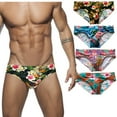 thumbnail image 2 of Fjuchai Men's Swim Trunks Bikini Quick Dry Swimsuit Low Rise Bikini Briefs Casual Beach Fashion Print Swimwear S-XL, 2 of 9