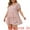 Pale Pink, variant on Unique Bargains Women's Plus Tunic Tiered Lace Round Neck Short Sleeve Peplum Tops 3X Pale Pink