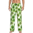 thumbnail image 2 of Kdxio Green Kiwi Print Men's Sleep Pajama Pant Lounge Pants with Pockets, 2 of 8