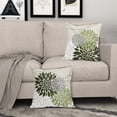 thumbnail image 2 of Olive Green Pillow Covers 18x18 Inch Dahlia Flower White Gray Elegant Colored Throw Pillows Farmhouse Outdoor Decor for Home Sofa Couch Bed Modern Floral Linen Square Cushion Case, Set of 2, 2 of 6