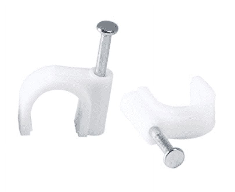 100 Pack Round Cable Wire Clips with steel nail for Wall Mounted