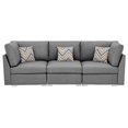 thumbnail image 3 of Bowery Hill Contemporary Gray Linen Fabric Sofa Couch with Pillows, 3 of 3